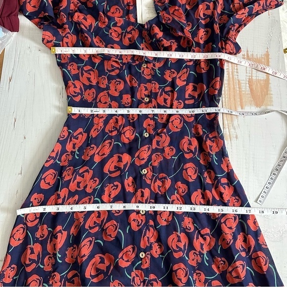 Christy Dawn The Daisy Midi Dark Floral Dress in Rose Bloom Size XS - Picture 12 of 14